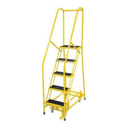 80 in H Steel Rolling Ladder, 5 Steps, 450 lb Load Capacity MPN:1505R2630A2E10B4W4C2P6