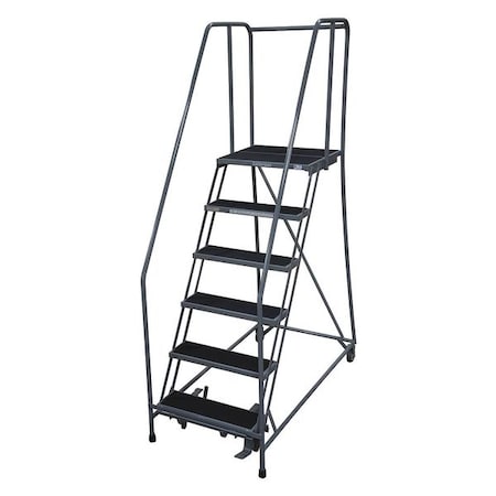 90 in H Steel Rolling Ladder, 6 Steps, 450 lb Load Capacity MPN:1506R2630A2E30B4W4C1P6