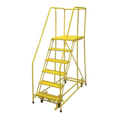 90 in H Steel Rolling Ladder, 6 Steps, 450 lb Load Capacity MPN:1506R2630A3E30B4W4C2P6