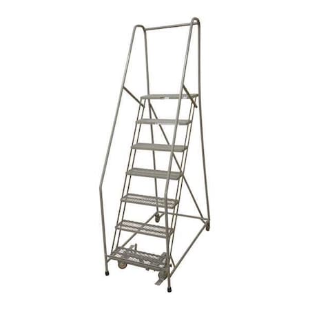 100 in H Steel Rolling Ladder, 7 Steps, 450 lb Load Capacity MPN:1507R1824A1E10B4W4C1P6