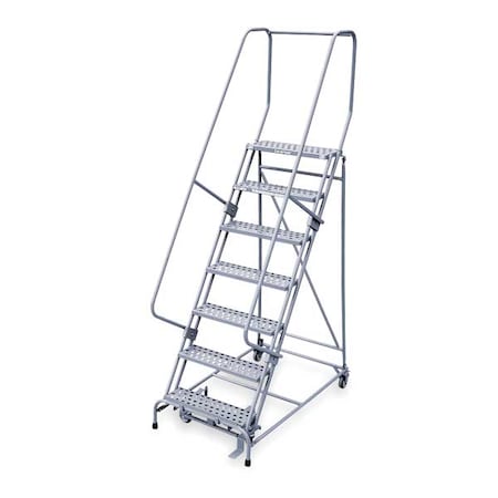 100 in H Steel Rolling Ladder, 7 Steps, 450 lb Load Capacity MPN:1507R2630A2E10B4W4C1P6