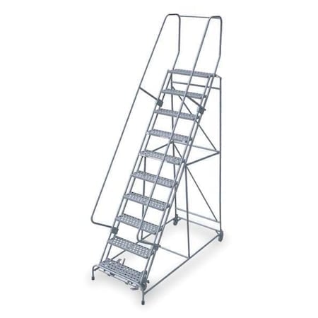 120 in H Steel Rolling Ladder, 9 Steps, 450 lb Load Capacity MPN:1509R2632A6E20B4C1P6