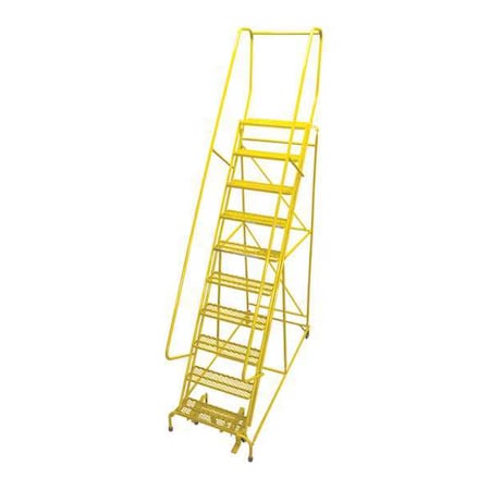 130 in H Steel Rolling Ladder, 10 Steps, 450 lb Load Capacity MPN:1510R2632A1E10B4W4C2P6