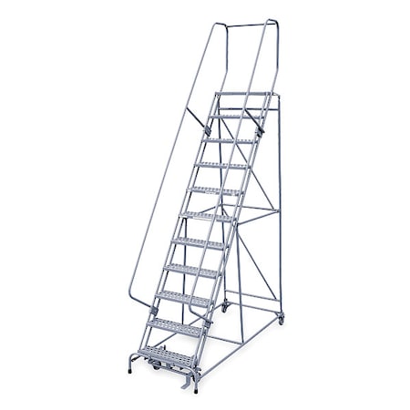 130 in H Steel Rolling Ladder, 10 Steps, 450 lb Load Capacity MPN:1510R2632A1E30B4C1P6
