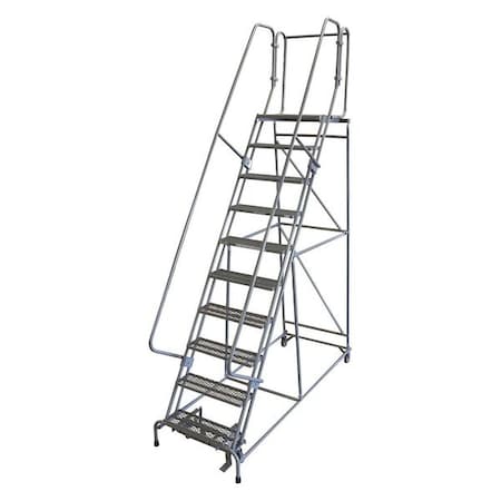 130 in H Steel Rolling Ladder, 10 Steps, 450 lb Load Capacity MPN:1510R2632A2E20B4W4C1P6