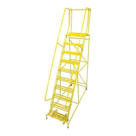 130 in H Steel Rolling Ladder, 10 Steps, 450 lb Load Capacity MPN:1510R2632A3E10B4W4C2P6