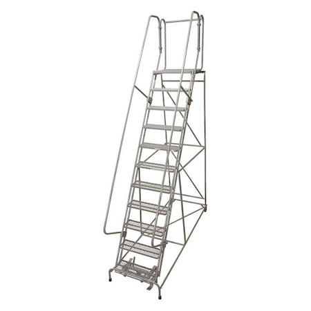140 in H Steel Rolling Ladder, 11 Steps, 450 lb Load Capacity MPN:1511R2632A2E30B4W4C1P6