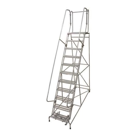 140 in H Steel Rolling Ladder, 11 Steps, 450 lb Load Capacity MPN:1511R3232A1E30B4W4C1P6