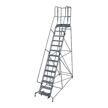 182 in H Steel Rolling Ladder, 14 Steps, 450 lb Load Capacity MPN:1514R2642A1E20B4W5C1P3