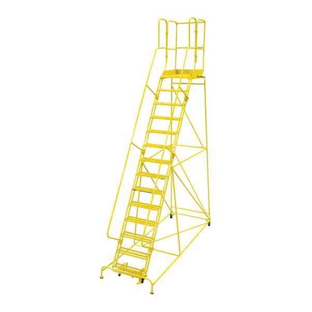 182 in H Steel Rolling Ladder, 14 Steps, 450 lb Load Capacity MPN:1514R2642A1E30B4W4C2P3