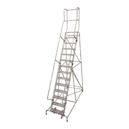 182 in H Steel Rolling Ladder, 14 Steps, 450 lb Load Capacity MPN:1514R2642A3E10B4W5C1P3