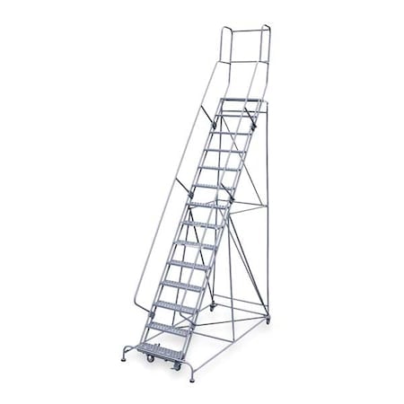 182 in H Steel Rolling Ladder, 14 Steps, 450 lb Load Capacity MPN:1514R2642A6E20B4C1P3