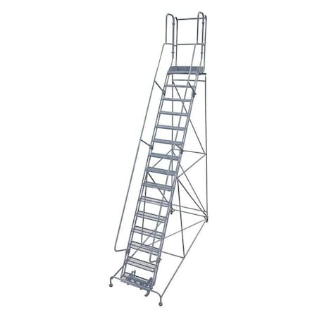 192 in H Steel Rolling Ladder, 15 Steps, 450 lb Load Capacity MPN:1515R2642A2E20B4W4C1P3