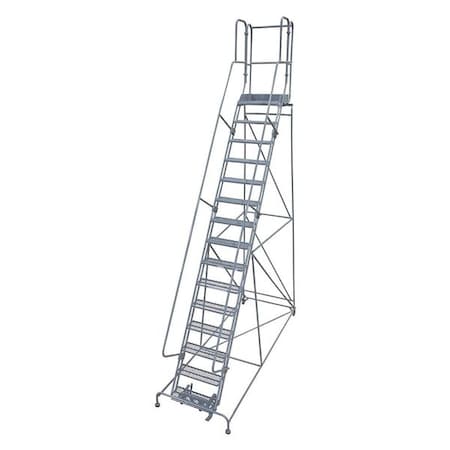 192 in H Steel Rolling Ladder, 15 Steps, 450 lb Load Capacity MPN:1515R2642A2E30B4W4C1P3