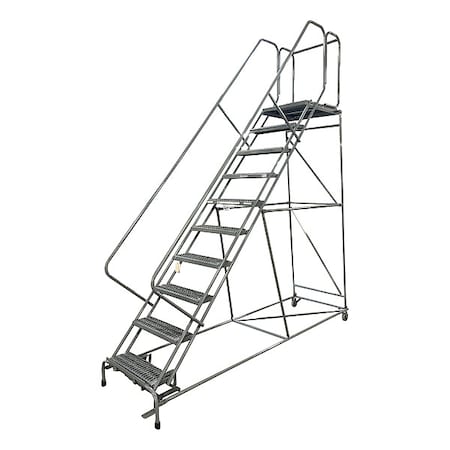130 in H Steel Rolling Ladder, 10 Steps, 450 lb Load Capacity MPN:1710R2632A3E24B4W5C1P6