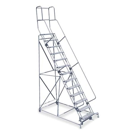 172 in H Steel Rolling Ladder, 13 Steps, 450 lb Load Capacity MPN:1713R2642A1E12B4W4C1P3