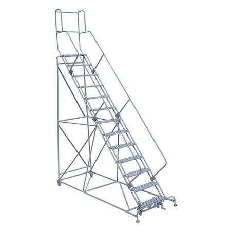 172 in H Steel Rolling Ladder, 13 Steps, 450 lb Load Capacity MPN:1713R2642A6E24B4W5C1P3