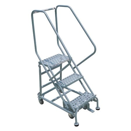 60 in H Steel Rolling Ladder, 3 Steps, 800 lb Load Capacity MPN:2103R1820A3E12B4W5C1P6