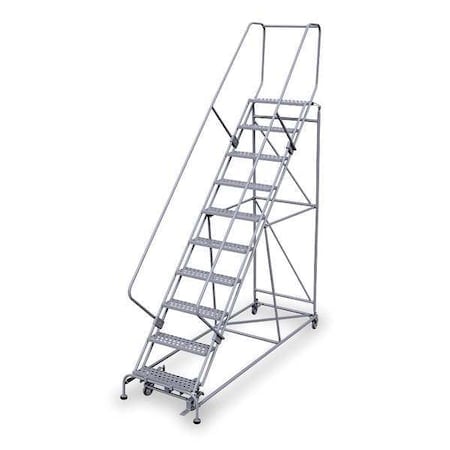 130 in H Steel Rolling Ladder, 10 Steps, 800 lb Load Capacity MPN:2610R2632A3E24B4W5C1P6