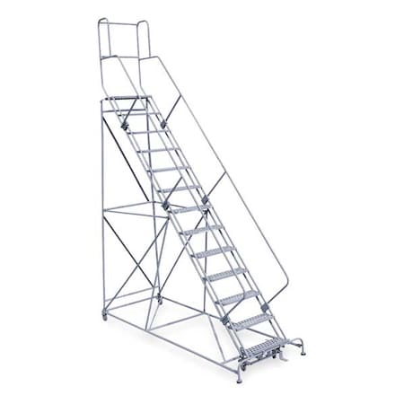 172 in H Steel Rolling Ladder, 13 Steps, 800 lb Load Capacity MPN:2613R2642A6E24B4W5C1P3