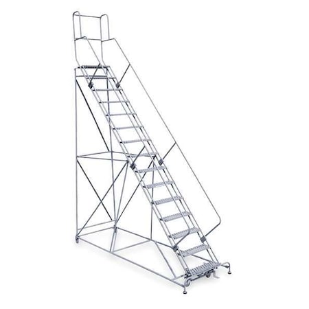 192 in H Steel Rolling Ladder, 15 Steps, 800 lb Load Capacity MPN:2615R2642A3E12B4W5C1P3