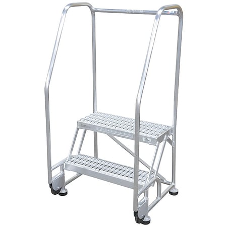 50 in H Aluminum Tilt and Roll Ladder, 2 Steps, 350 lb Load Capacity MPN:2TA18A3E20B8C50P6