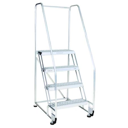 50 in H Aluminum Tilt and Roll Ladder, 2 Steps, 350 lb Load Capacity MPN:2TA26A3E10B8C50P6