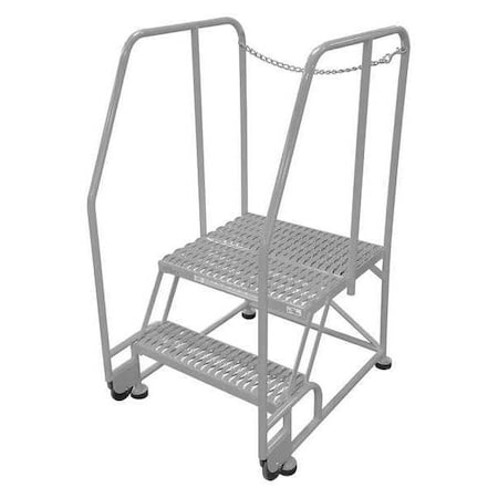 50 in H Steel Tilt and Roll Ladder, 2 Steps, 450 lb Load Capacity MPN:2TR18A6E20B8D3C1P6