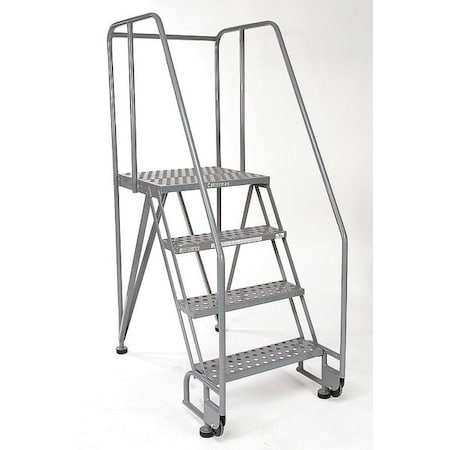 60 in H Steel Tilt and Roll Ladder, 3 Steps, 350 lb Load Capacity MPN:3STR26A1E20B8C1P6
