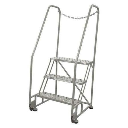 60 in H Steel Tilt and Roll Ladder, 3 Steps, 350 lb Load Capacity MPN:3STR26A1E20B8D3C1P6