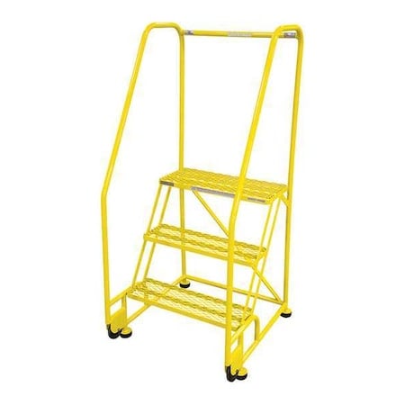 60 in H Steel Tilt and Roll Ladder, 3 Steps, 450 lb Load Capacity MPN:3TR18A1E10B8C2P6