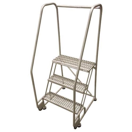60 in H Steel Tilt and Roll Ladder, 3 Steps, 450 lb Load Capacity MPN:3TR26A3E10B8C1P6