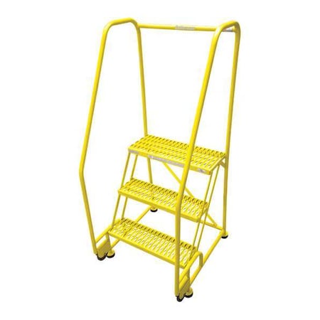 60 in H Steel Tilt and Roll Ladder, 3 Steps, 450 lb Load Capacity MPN:3TR26A6E10B8C2P6