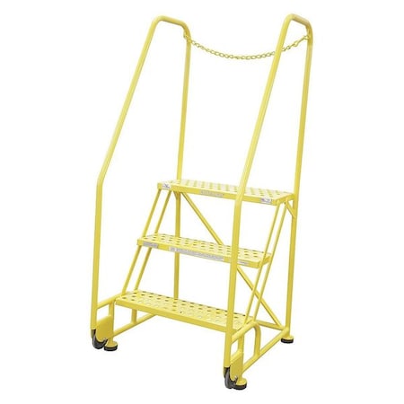 60 in H Steel Tilt and Roll Ladder, 3 Steps, 450 lb Load Capacity MPN:3TR26A6E10B8D3C2P6
