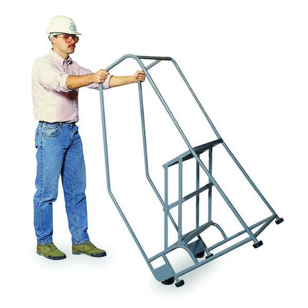 60 in H Steel Tilt and Roll Ladder, 3 Steps, 450 lb Load Capacity MPN:3TR26A6E20B8C1P6
