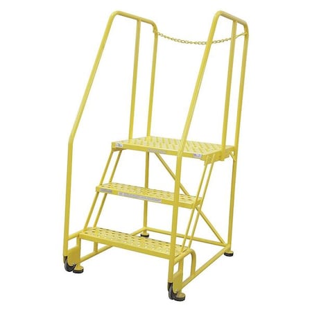 60 in H Steel Tilt and Roll Ladder, 3 Steps, 450 lb Load Capacity MPN:3TR26A6E20B8D3C2P6
