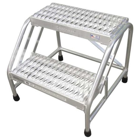 Stationary Step, 2 Steps, 500 lb Load Capacity, 20 in Overall Height, Aluminum, Gray MPN:4502N2626A3E10C50P1