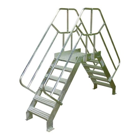 Crossover Bridge, 32 in Platform Ht, Aluminum, 500 lb Load Capacity, 4 Steps MPN:4SCA36A3C50P3