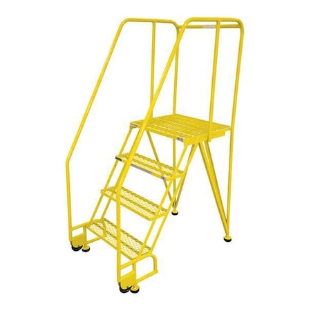 70 in H Steel Tilt and Roll Ladder, 4 Steps, 350 lb Load Capacity MPN:4STR26A1E20B8C2P6