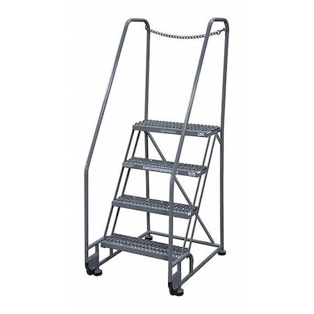 70 in H Steel Tilt and Roll Ladder, 4 Steps, 450 lb Load Capacity MPN:4TR18A6E20B8D3C1P6