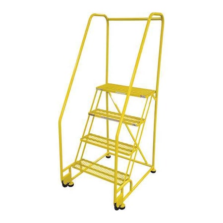 70 in H Steel Tilt and Roll Ladder, 4 Steps, 450 lb Load Capacity MPN:4TR26A3E10B8C2P6