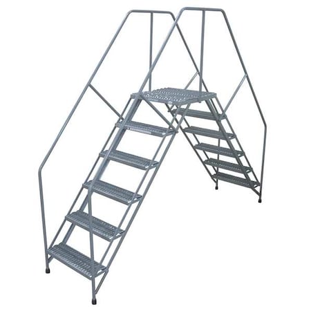 Crossover Ladder, 50 in Platform Ht, Steel, 350 lb Load Capacity, 5 Steps MPN:5PC60A3B1C1P6