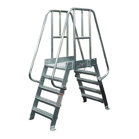 Crossover Bridge, 40 in Platform Ht, Aluminum, 500 lb Load Capacity, 5 Steps MPN:5SPA24A3C50P3