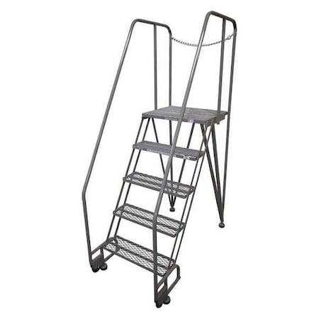 80 in H Steel Tilt and Roll Ladder, 5 Steps, 350 lb Load Capacity MPN:5STR26A1E20B8D3C1P6