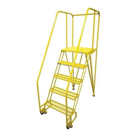 80 in H Steel Tilt and Roll Ladder, 5 Steps, 350 lb Load Capacity MPN:5STR26A3E20B8C2P6