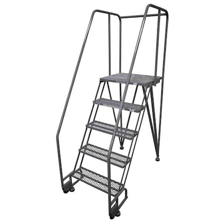 80 in H Steel Tilt and Roll Ladder, 5 Steps, 350 lb Load Capacity MPN:5STRA1E20C1P6