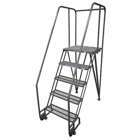 80 in H Steel Tilt and Roll Ladder, 5 Steps, 350 lb Load Capacity MPN:5STRA6E20C1P6