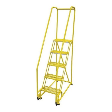 80 in H Steel Tilt and Roll Ladder, 5 Steps, 450 lb Load Capacity MPN:5TR18A1E10B8C2P6