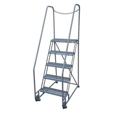80 in H Steel Tilt and Roll Ladder, 5 Steps, 450 lb Load Capacity MPN:5TR18A3E20B8D3C1P6