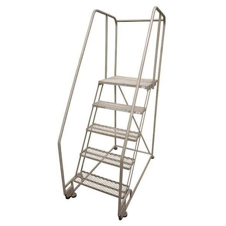 80 in H Steel Tilt and Roll Ladder, 5 Steps, 450 lb Load Capacity MPN:5TR26A1E20B8C1P6